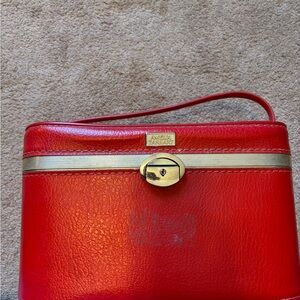 Red vintage cosmetic travel case Bag